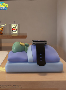 海绵宝宝章鱼哥办公室轻奢高级摆件适用于applewatch手表充电支架