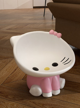 HelloKitty猫咪办公室桌面创意多功能收纳装饰摆件宠物碗盆二合一