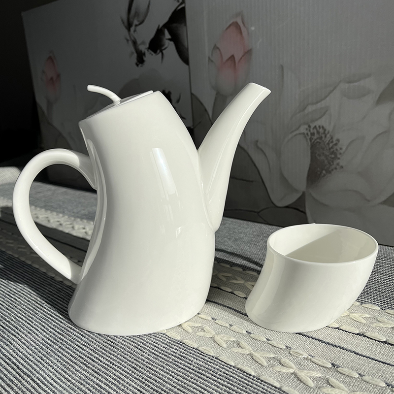 创意大水滴茶具套装 唐山纯白无铅茶具 创意茶具结婚乔迁礼品