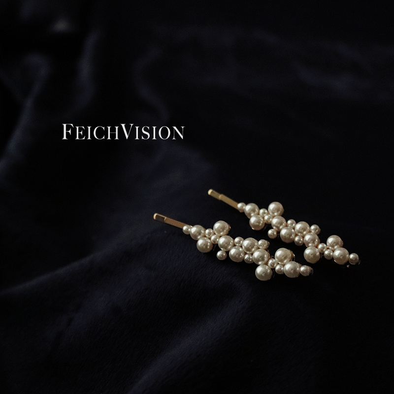 FEICH 春季新品仿珍珠一字夹高级感韩版简约发夹子对夹侧边发卡 - 图2