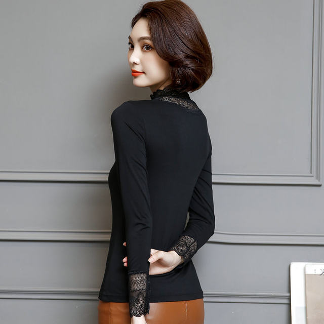 Modal bottoming shirt slim fit lace ເສື້ອ bottoming versatile