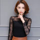 Lace Modal Stand Collar Hollow Sleeve Long Sleeve Bottoming T-Shirt