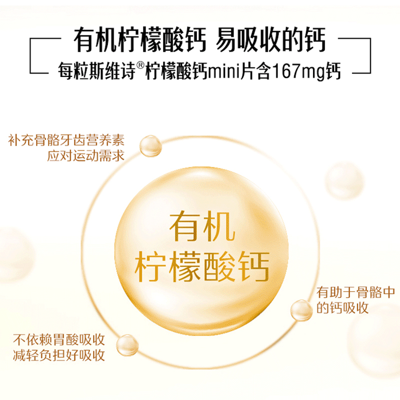 Swisse迷你钙斯维诗mini澳大利亚进口柠檬酸钙片中老年人补钙*2瓶 - 图1