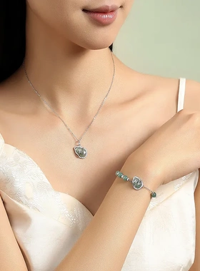 三生有杏葫芦福禄翡翠银杏叶手链