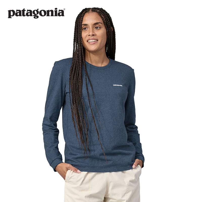 女士混纺长袖T恤L/S P-6 Logo 37603 patagonia巴塔哥尼亚-图0