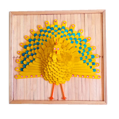 雪糕棒diy手工制作模型材料成品模型孔雀雪糕棍耗材木棒木棍包邮 虎窝淘