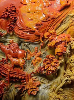 寿山石摆件锦绣山河办公室收藏