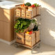 Movable trolley vegetable storage rack