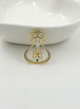 铜包金保色镶锆ins爱心云彩吊坠DIY手工饰品手链项链耳饰配件材料