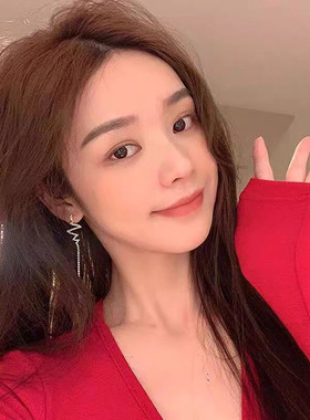 甜美气质不对称爱心闪电流苏耳环