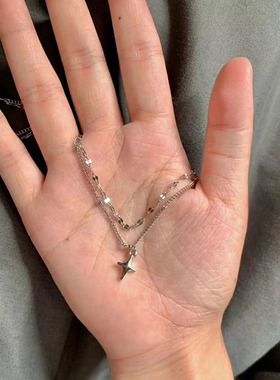 性感辣妹冷淡风甜酷叠戴锁骨链