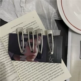 Металлическая брендовая заколка для волос, простой и элегантный дизайн