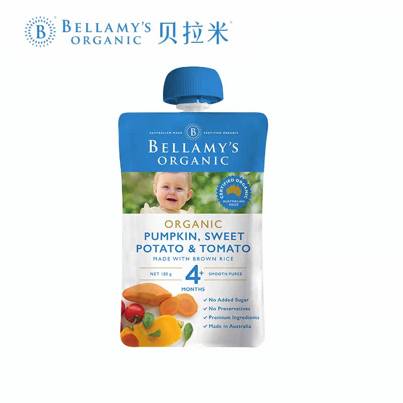 【任选专区】澳洲bellamys有机果泥 贝拉米海外果/菜/肉/混合泥