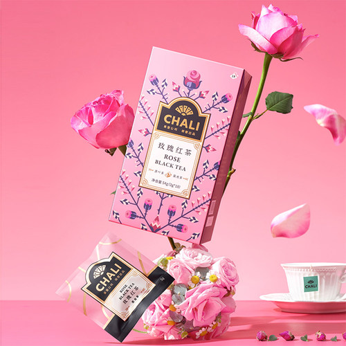 CHALI 玫瑰红茶花茶食品级重瓣红玫瑰花草茶叶茶里公司出品茶包 - 图0