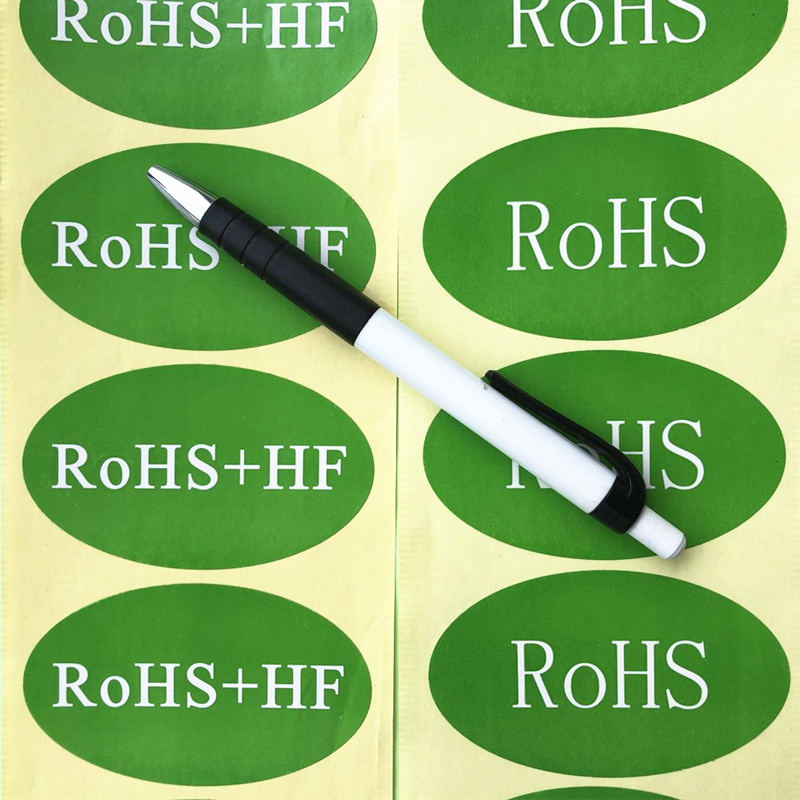 5个ROHS+HF绿色环保贴纸ROHS环保无卤素不干胶76*45MM外箱环保标 - 图1