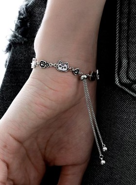 纯银可爱猫咪手链高级感手串