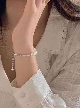 极简纤细碎银子手链ins女生手饰