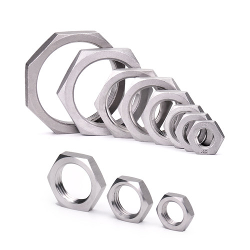 不锈钢304六角八角英制自锁薄螺母拼母G螺纹锁紧管螺纹并G1/2 4分 - 图3