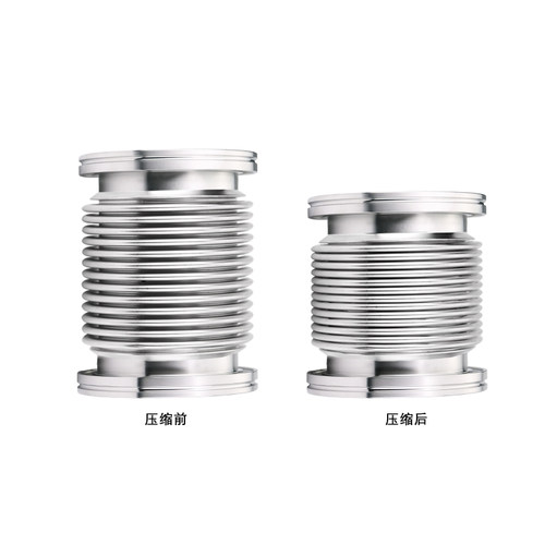 不锈钢ISO柔性可伸缩LF金属波纹管卡钳式 超高真空快卸负压 ISO60 - 图3