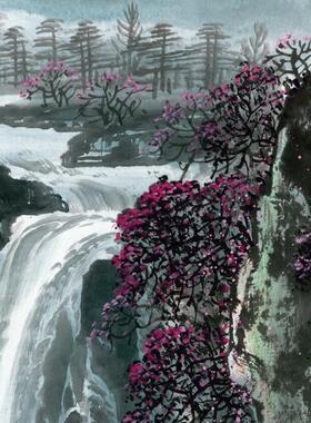 水山风景微喷成品宣纸中国画