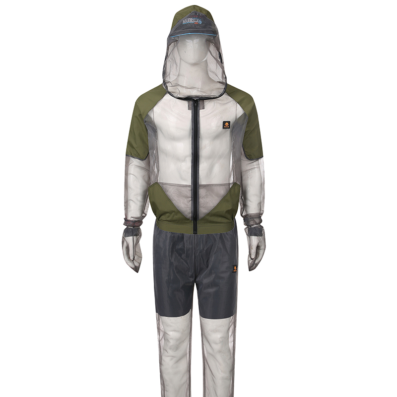 布特戶外防蚊釣魚服男款夏鏤空速乾透氣連帽釣魚防蟲服防蚊服套裝