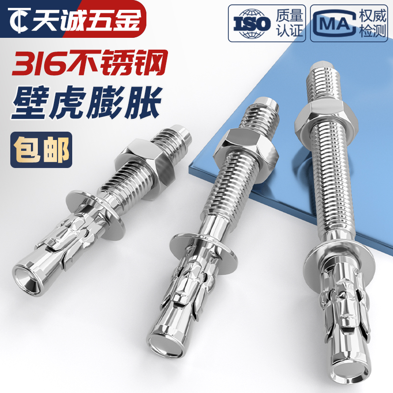 国标316不锈钢车修壁虎膨胀螺丝电梯专用拉爆螺栓M6M8M10M12M16mm - 图0