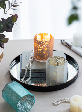 水晶玻璃香薰烛杯烛台装饰摆件