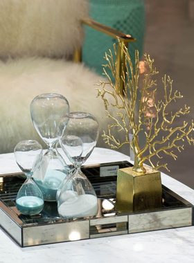 金色树枝桌面摆设铁艺首饰挂架