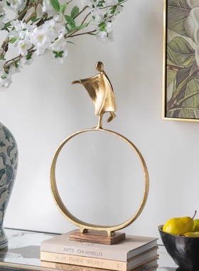 芒果木框半手工铝制音乐家雕像