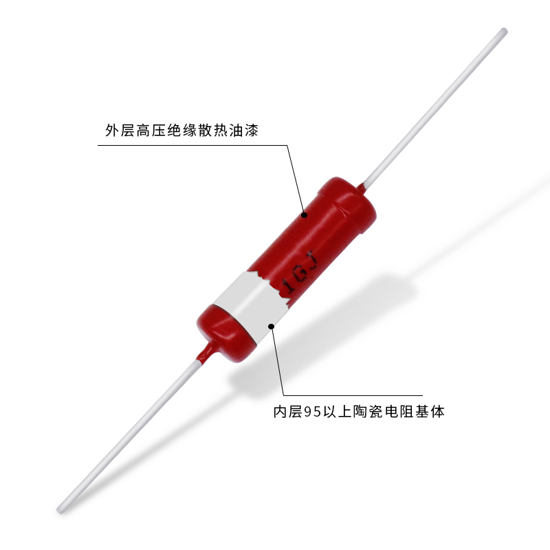 RI80高压无感玻璃釉大红袍电阻 2W 1M 2M5M10M20M30M50M100M兆欧 - 图3