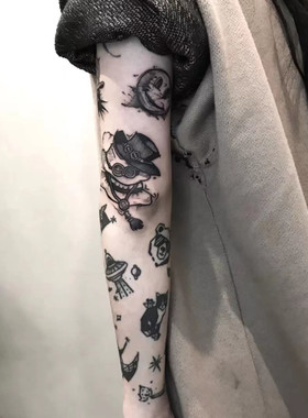云纹刺青草本纹身贴洗不掉