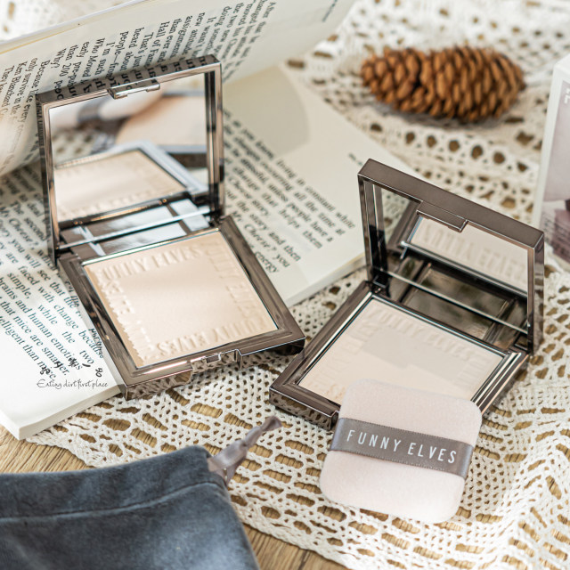 Funnyelves Square Soft Focus Honey Powder Setting Long-lasting Coverage Waterproof and Sweatproof Liquid Foundation Beauty Gift
