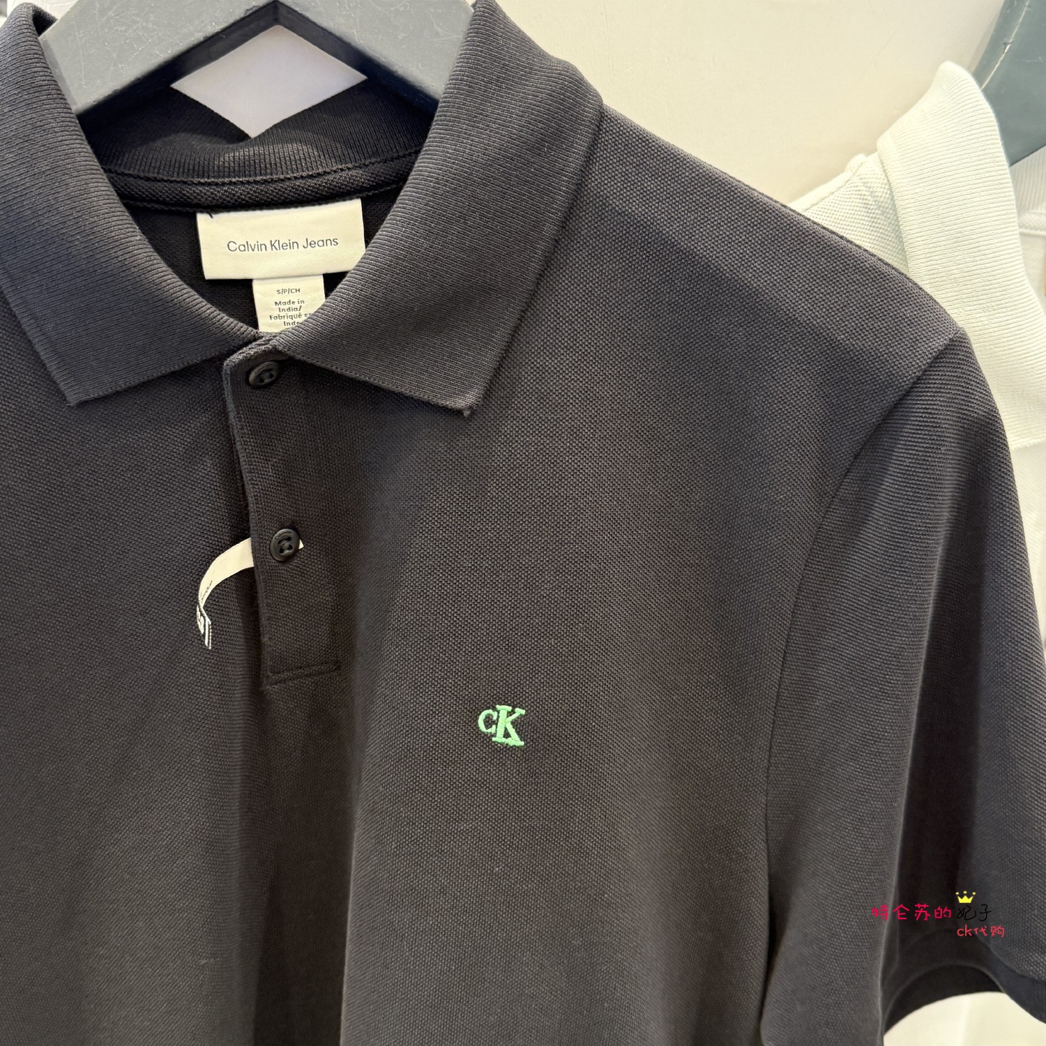 CK Jeans25春夏新款男士纯棉网眼翻领商务休闲POLO衫短袖40EM269 - 图3