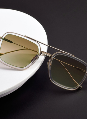 钢铁侠蒂同塔款男士双梁墨镜FLIGHT 006飞行员出游防紫外线太阳镜