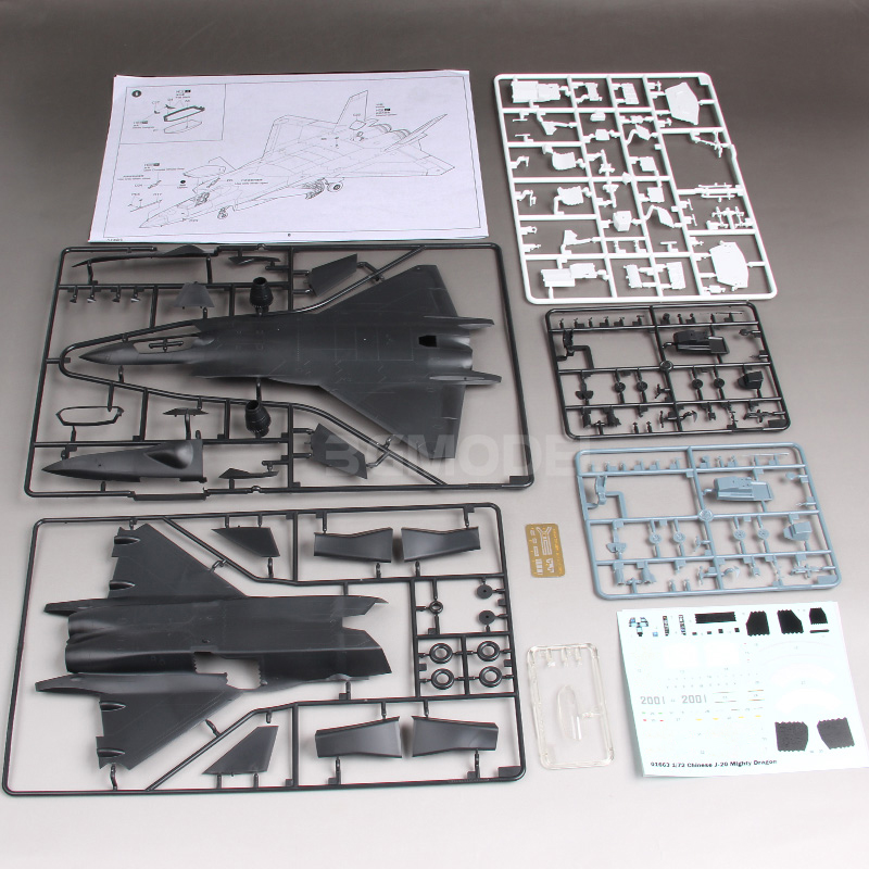 3G模型 小号手军事拼装模型飞机 歼20 歼-20 J20 J-20战斗机 1/72