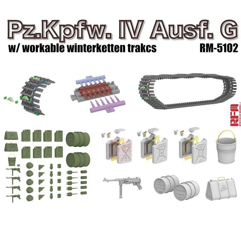 3G模型 麦田 RM-5102 德国4号G型坦克雪地履带款 活动履带 1/35 - 图1