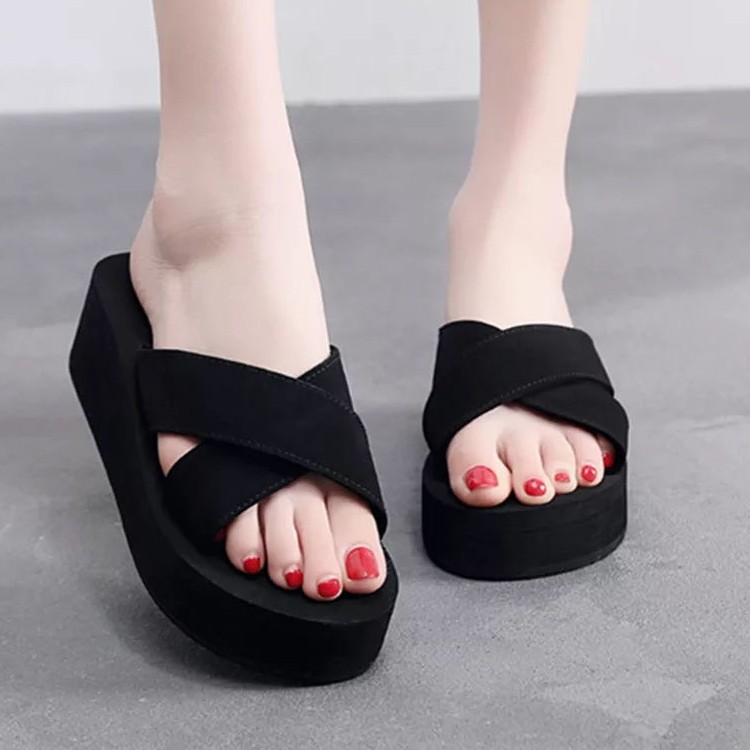 厚底交叉拖鞋女夏季小众高级感平底网红凉拖鞋外穿沙滩鞋2025新款,淘宝优惠券,粉丝福利购,淘宝优惠卷