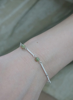 手链远山一寸十里花丝玉石冷清感
