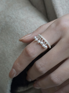 珍珠编织戒指纯银轻奢