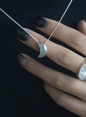 一寸十里玉石手工原创纯银项链