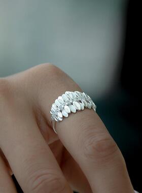 椿屿静湖纯银唯美湖水树影戒指