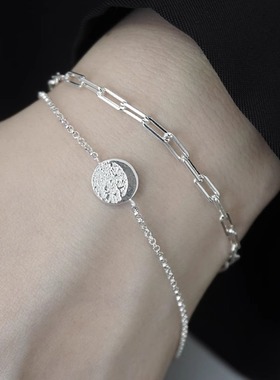 一寸十里纯银双层手链