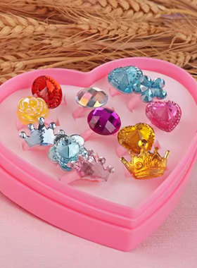 儿童卡通仿钻宝石戒指环