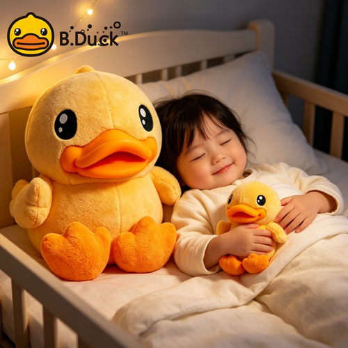 B.Duck小黄鸭可爱儿童布绒布偶公仔毛绒可爱娃娃玩具玩偶生日礼物 - 图0