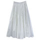 Forest style sweet elastic waist skirt 2025 early spring new casual versatile white mid-length A-line skirt umbrella skirt