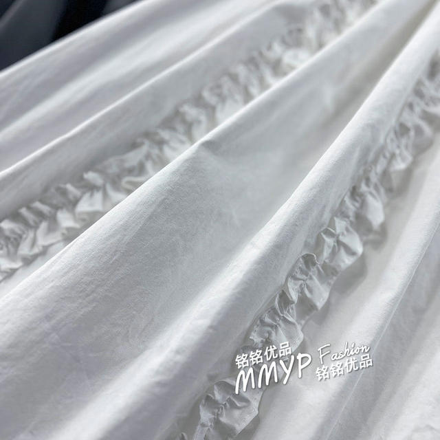 Forest style sweet elastic waist skirt 2025 early spring new casual versatile white mid-length A-line skirt umbrella skirt