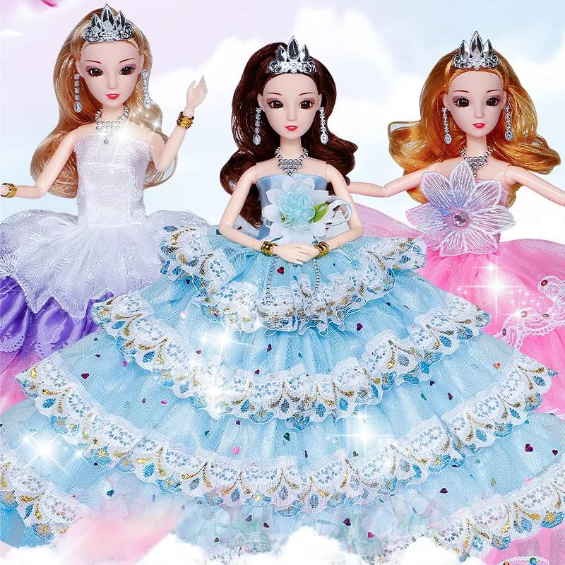 益智时尚巴比娃娃女孩玩具套装公主梦幻婚纱儿童过家家生日礼物盒