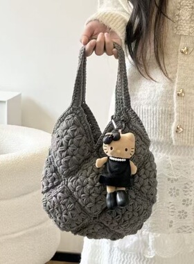 小苍兰毛线手提包材料包不含挂件