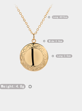 欧美吊坠复古放照片项链相盒