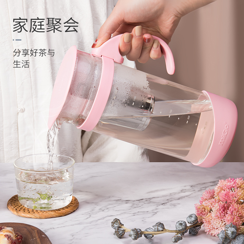 migo玻璃冷水壶茶水分离家用冷水壶耐高温大容量养生壶凉白开水壶 - 图1